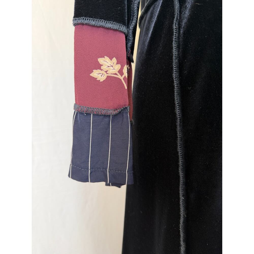 90's Something Old Something New Black Velvet Maxi Dress XL #1-0154 - Picture 10 of 12